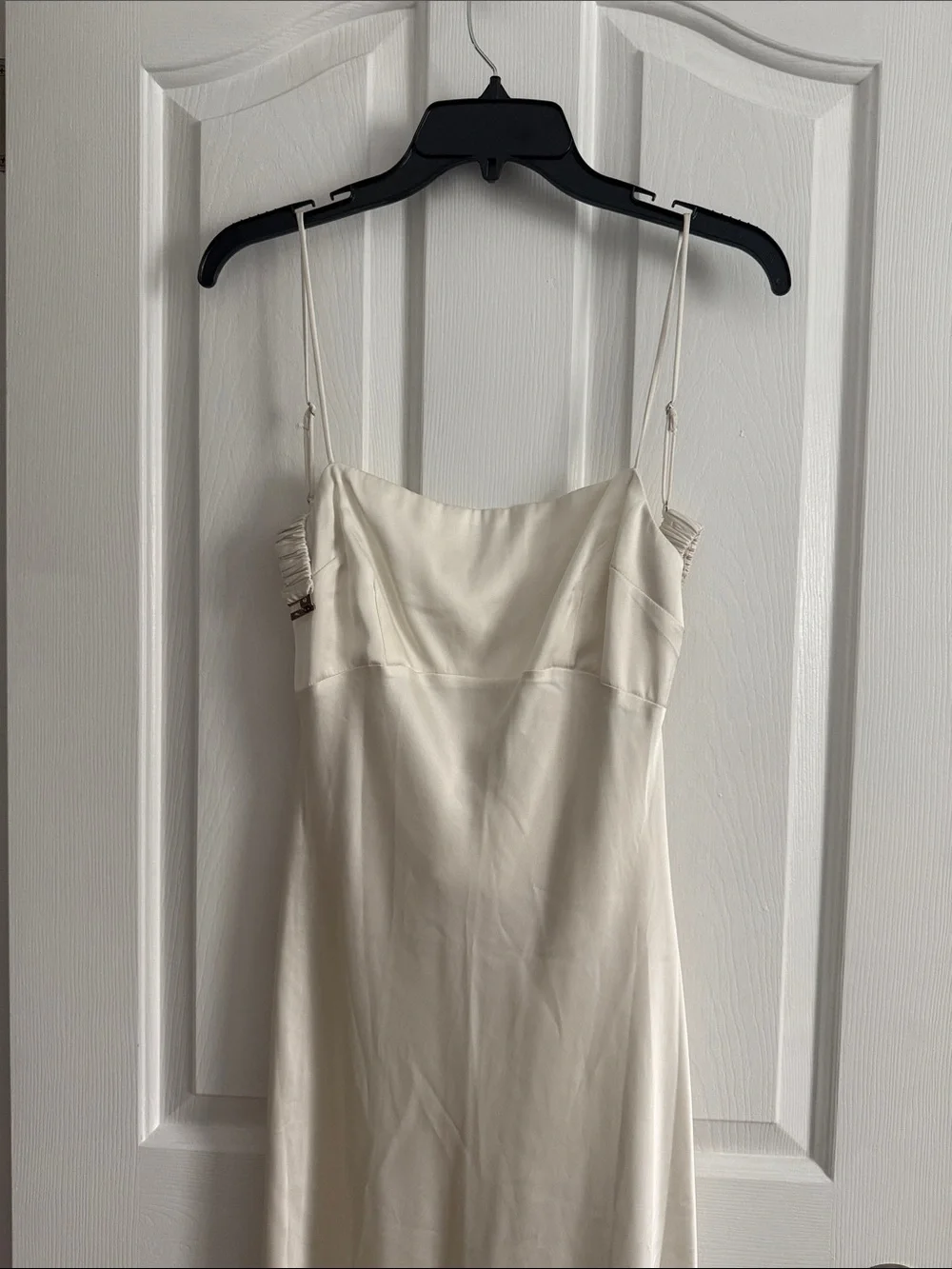Abercrombie & Fitch Cream Satin Slip Maxi Dress